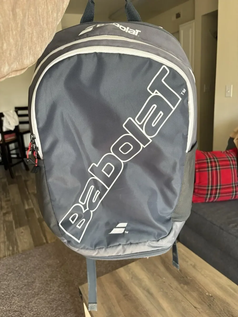 Babolat Evo Court Backpack Grey & Navy Blue Tennis Racket Bag EUC